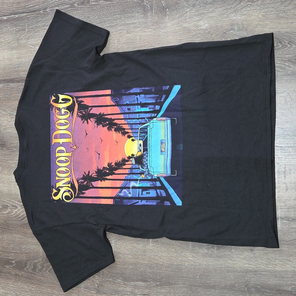 NEW! JOE COOL The Dogg Collection Black Snoop Dog Sunset Graphic Tee Unisex